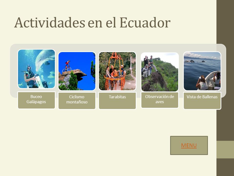 Actividades en el Ecuador