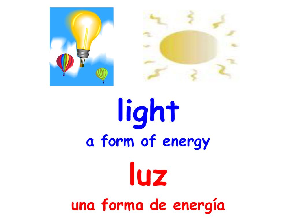 light a form of energy luz una forma de energía