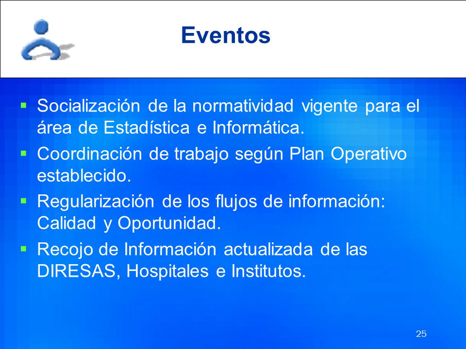 Eventos Socialización de la normatividad vigente para el área de Estadística e Informática.