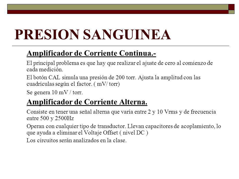 PRESION SANGUINEA Amplificador de Corriente Continua.-