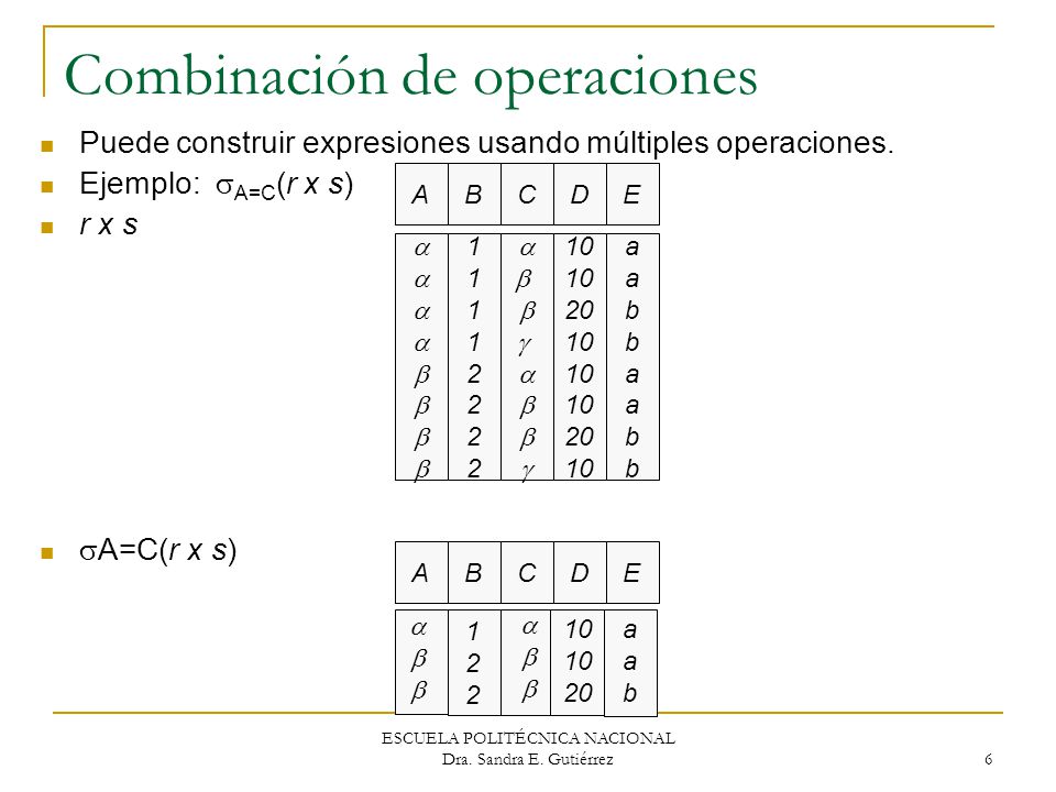 Combinación de operaciones