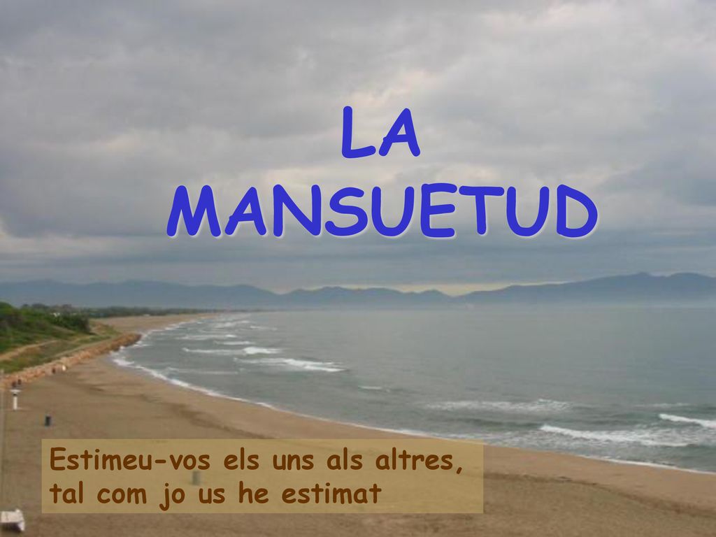 LA MANSUETUD Estimeu-vos els uns als altres, tal com jo us he estimat