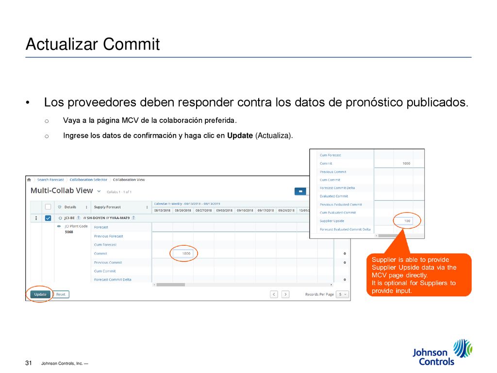 Actualizar Commit Los proveedores deben responder contra los datos de pronóstico publicados. Vaya a la página MCV de la colaboración preferida.