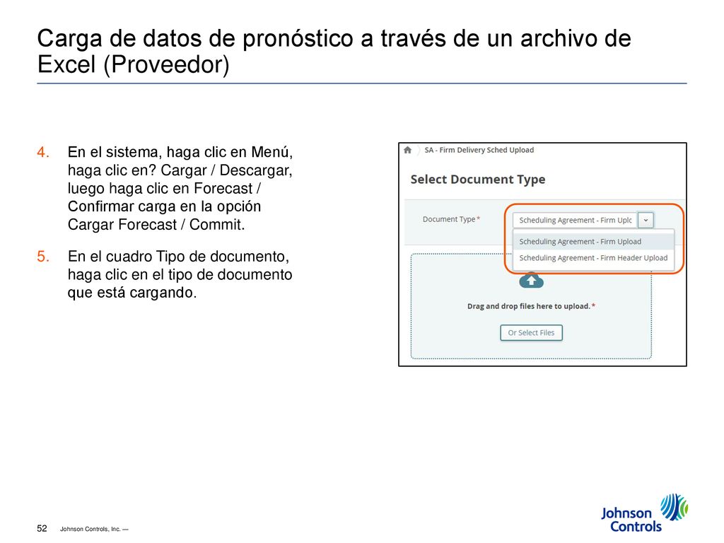 Carga de datos de pronóstico a través de un archivo de Excel (Proveedor)