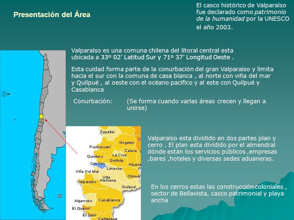 El casco histórico de Valparaíso fue declarado como patrimonio de la humanidad por la UNESCO el año 2003.