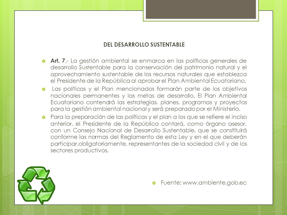DEL DESARROLLO SUSTENTABLE