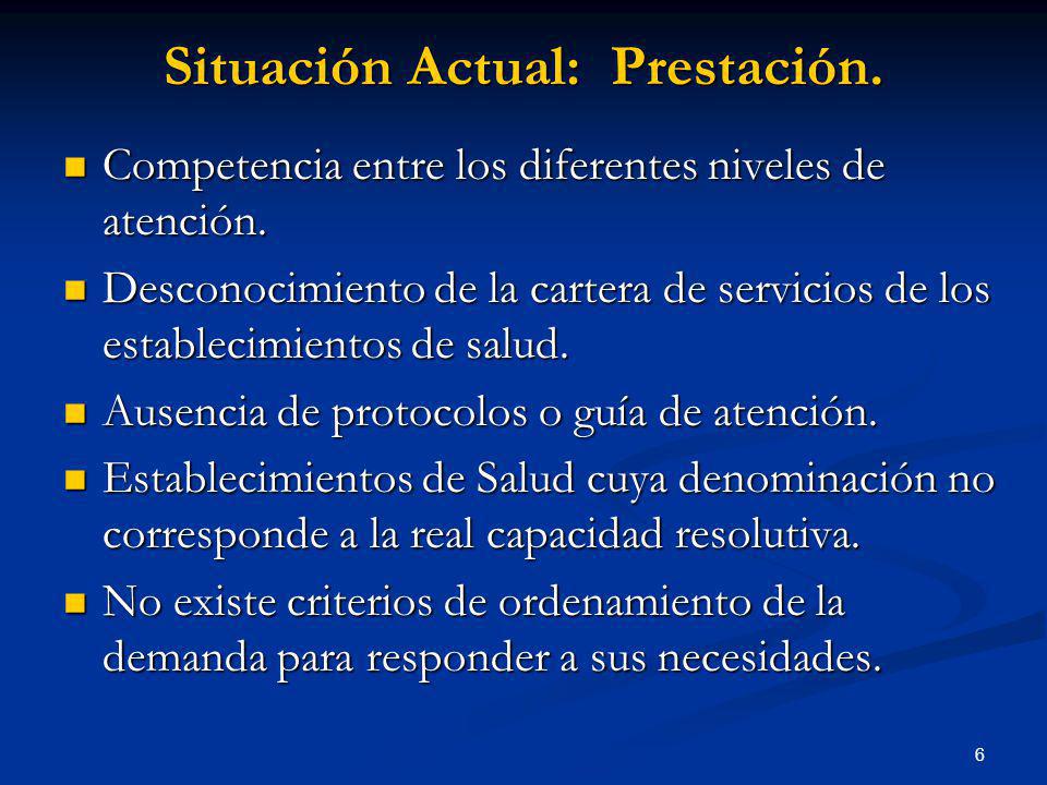 Situación Actual: Prestación.