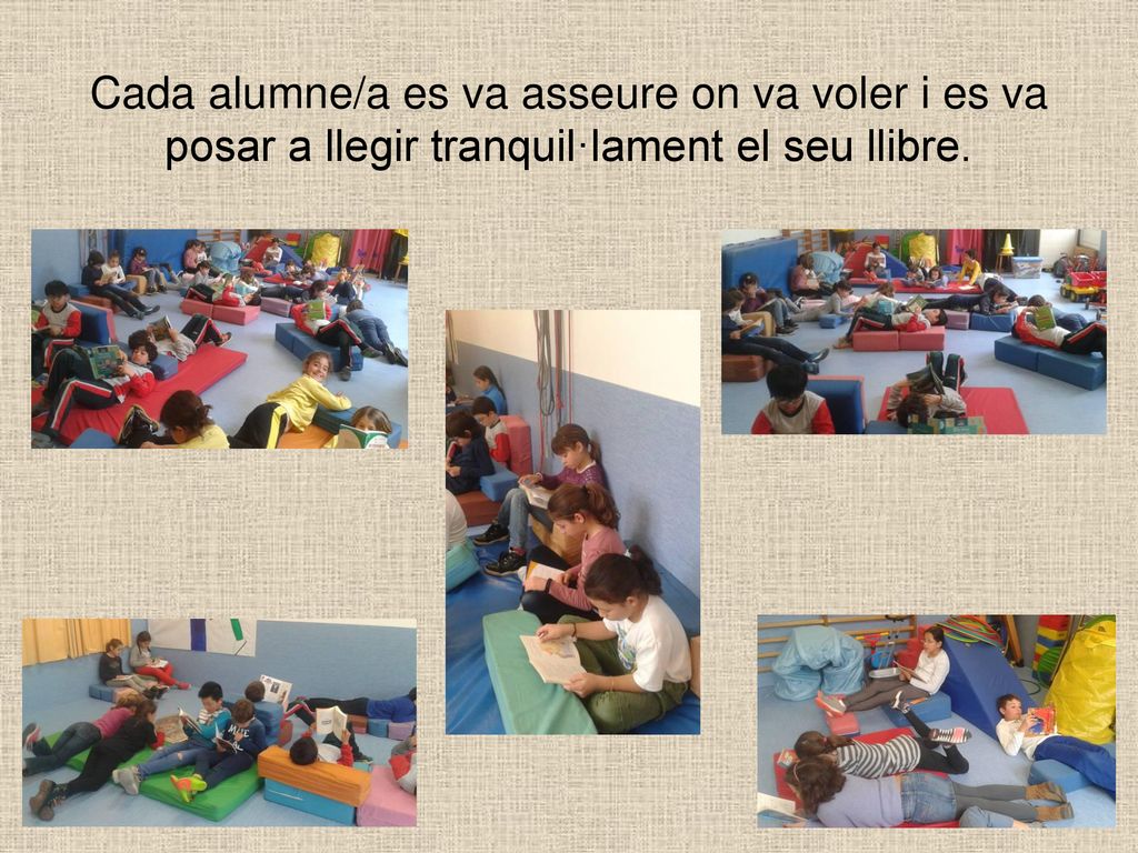 Cada alumne/a es va asseure on va voler i es va posar a llegir tranquil·lament el seu llibre.