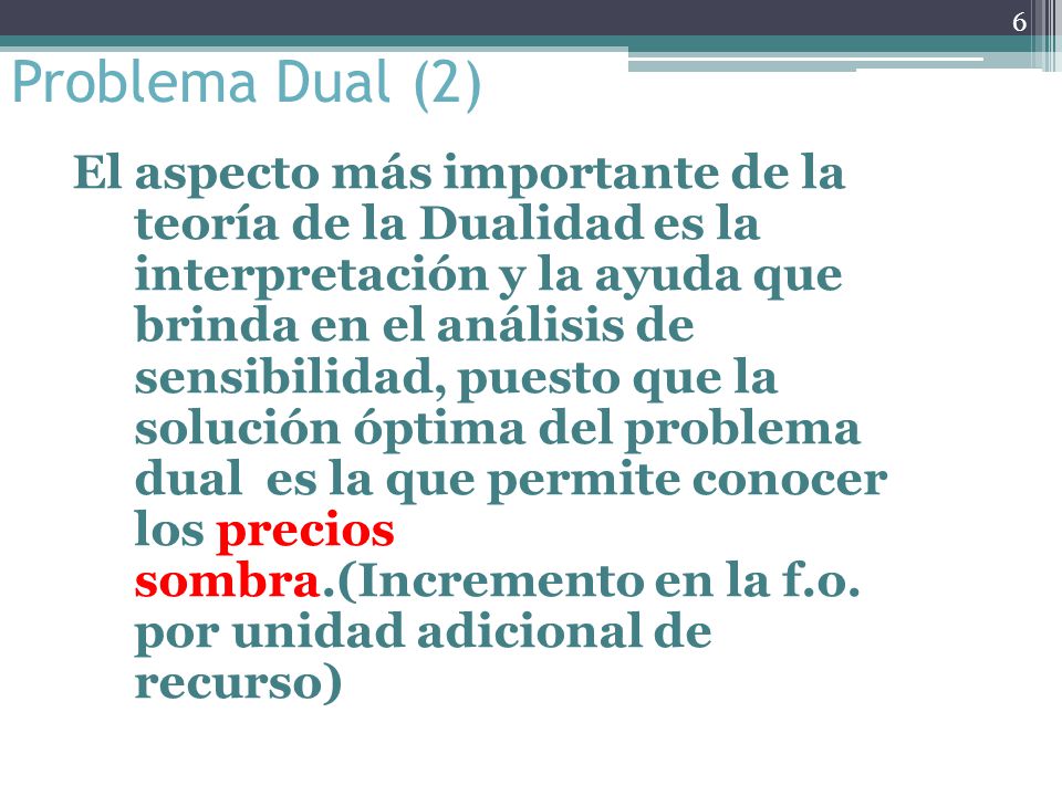 Problema Dual (2)