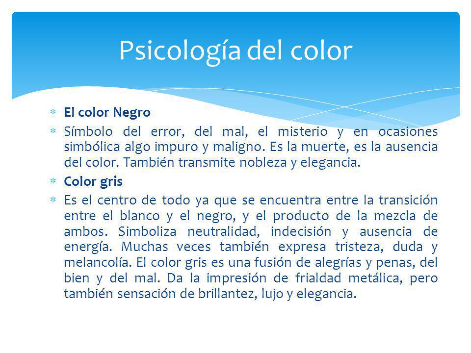 Psicología del color El color Negro
