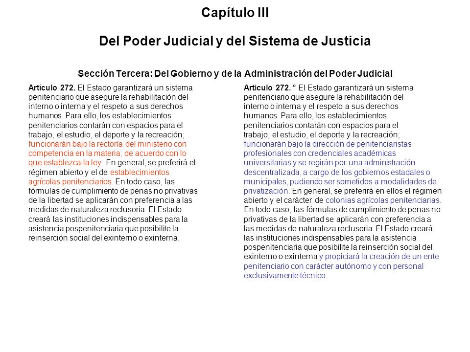 Capítulo III Del Poder Judicial y del Sistema de Justicia Sección Tercera: Del Gobierno y de la Administración del Poder Judicial