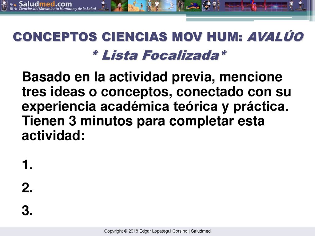 CONCEPTOS CIENCIAS MOV HUM: AVALÚO * Lista Focalizada*