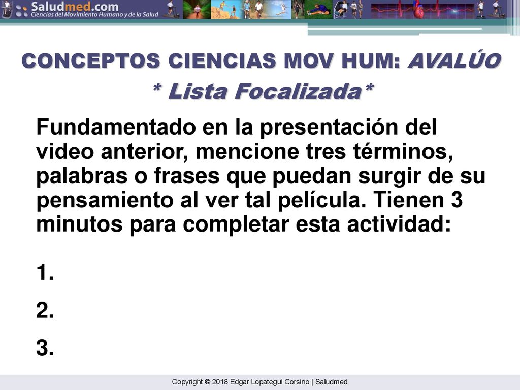 CONCEPTOS CIENCIAS MOV HUM: AVALÚO * Lista Focalizada*