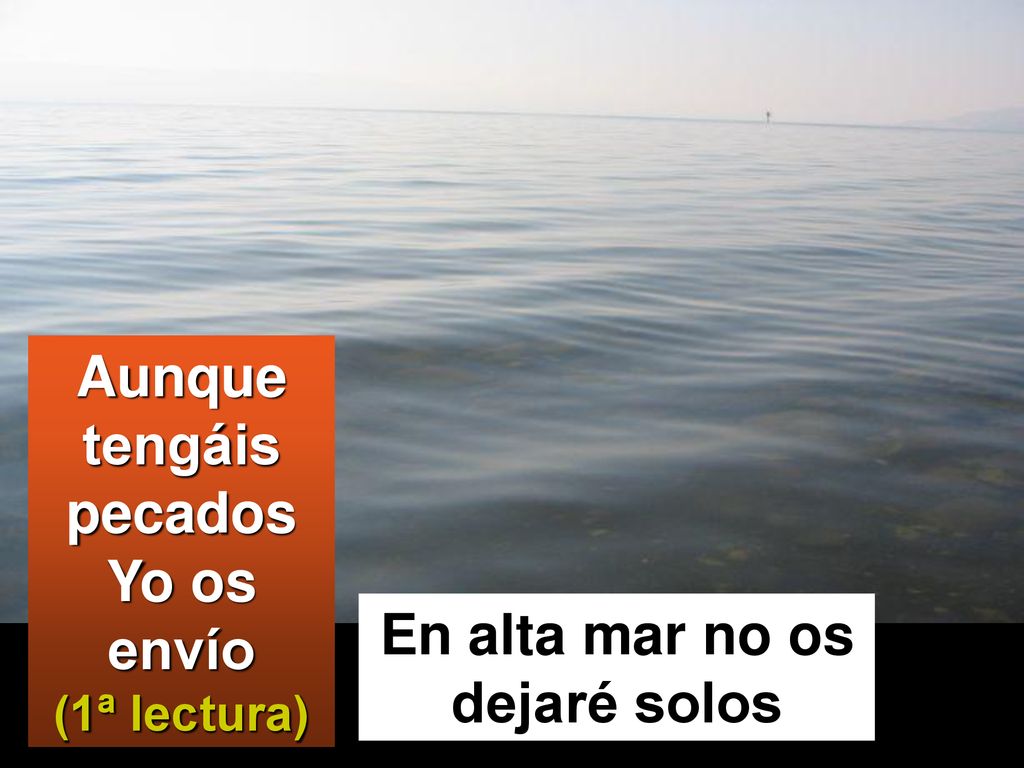 Aunque tengáis pecados Yo os envío En alta mar no os dejaré solos