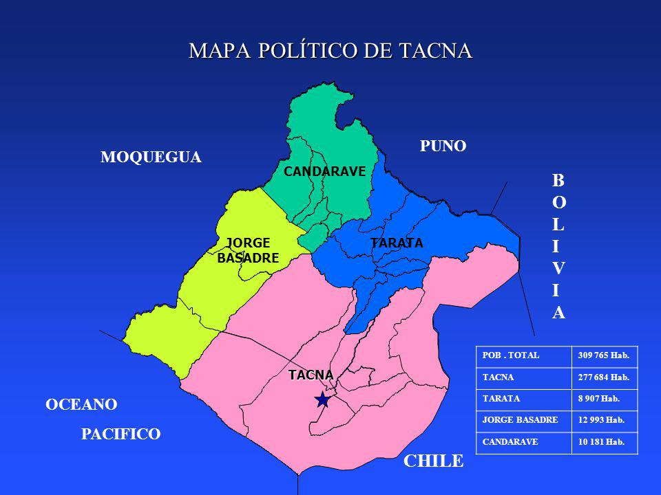MAPA POLÍTICO DE TACNA BOLIVIA CHILE PUNO MOQUEGUA OCEANO PACIFICO