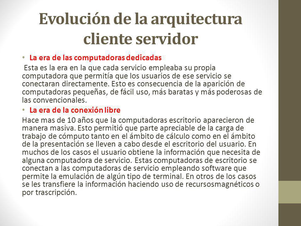 Evolución de la arquitectura cliente servidor
