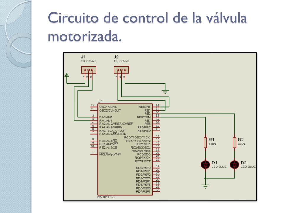Circuito de control de la válvula motorizada.