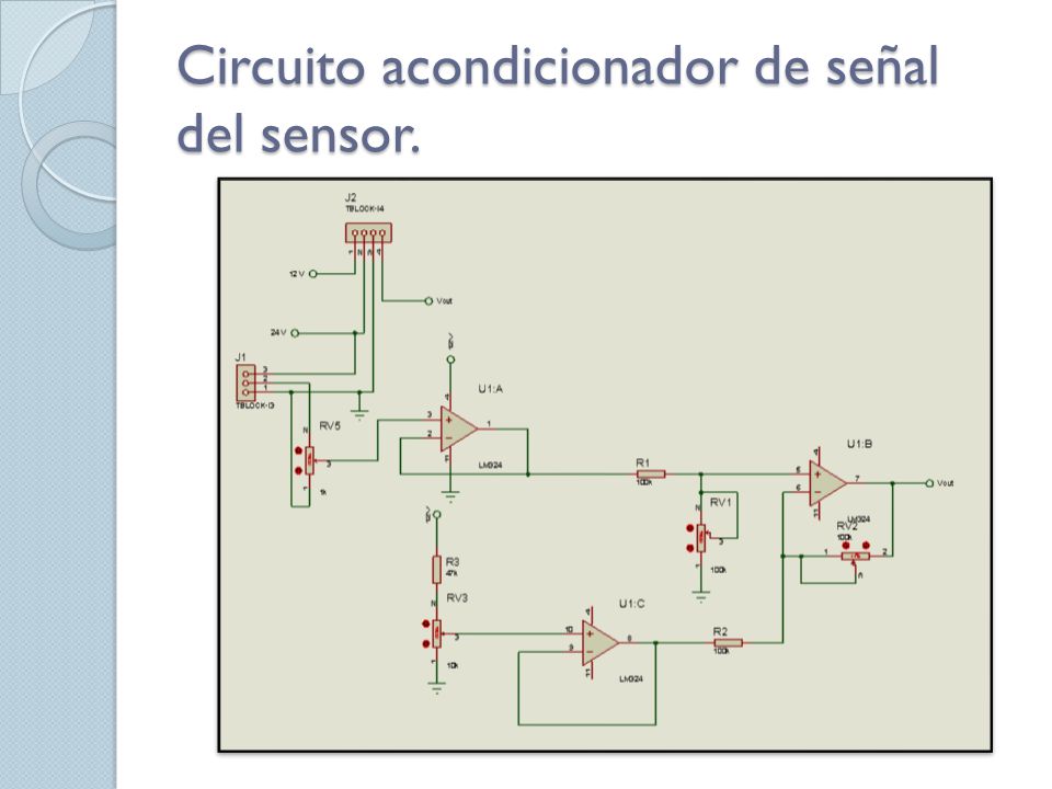 Circuito acondicionador de señal del sensor.