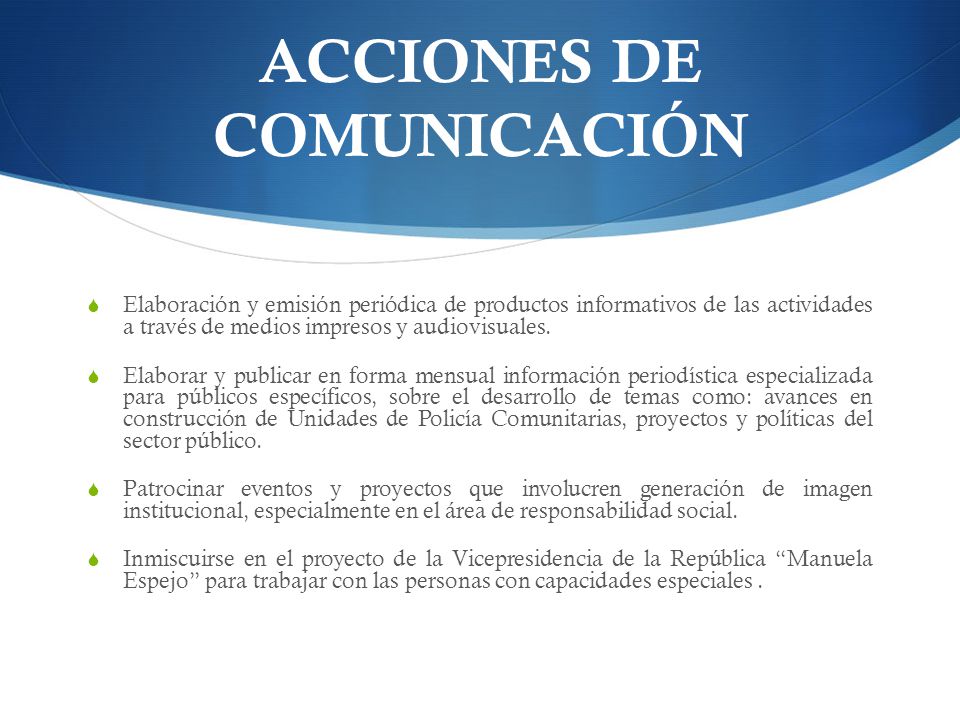 ACCIONES DE COMUNICACIÓN