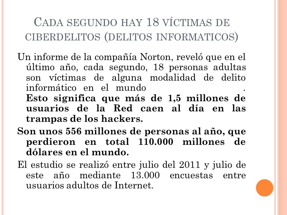 Cada segundo hay 18 víctimas de ciberdelitos (delitos informaticos)