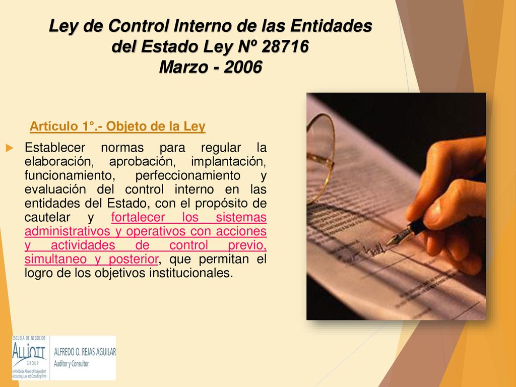 Ley de Control Interno de las Entidades del Estado Ley Nº Marzo