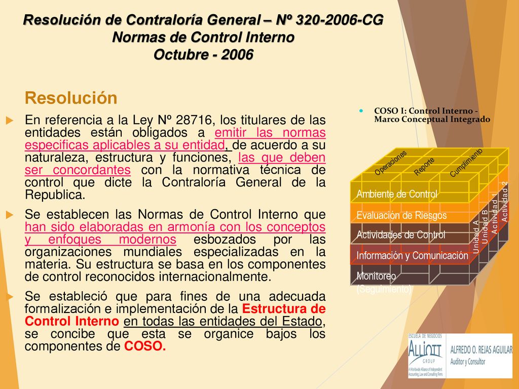 Resolución de Contraloría General – Nº CG Normas de Control Interno Octubre
