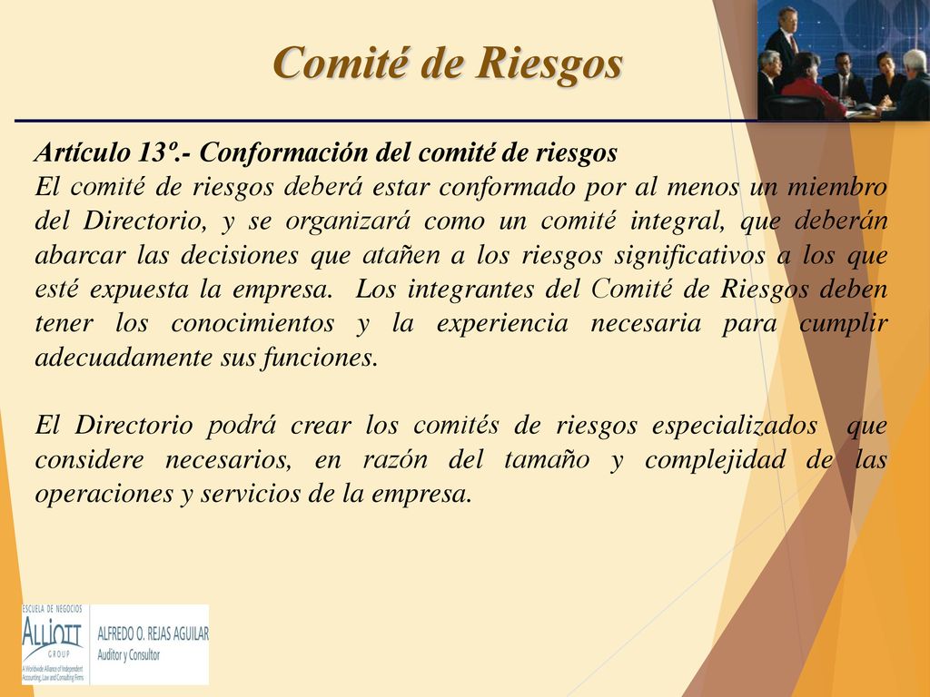 Comité de Riesgos Artículo 13º.- Conformación del comité de riesgos