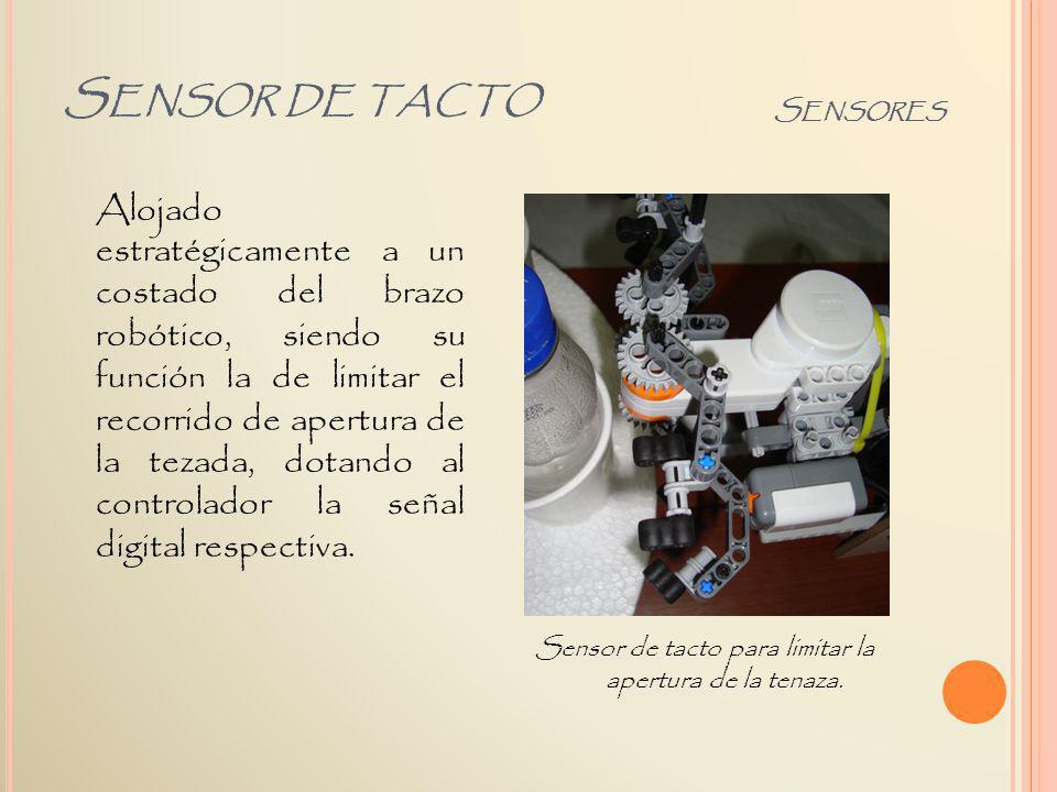 Sensor de tacto para limitar la apertura de la tenaza.