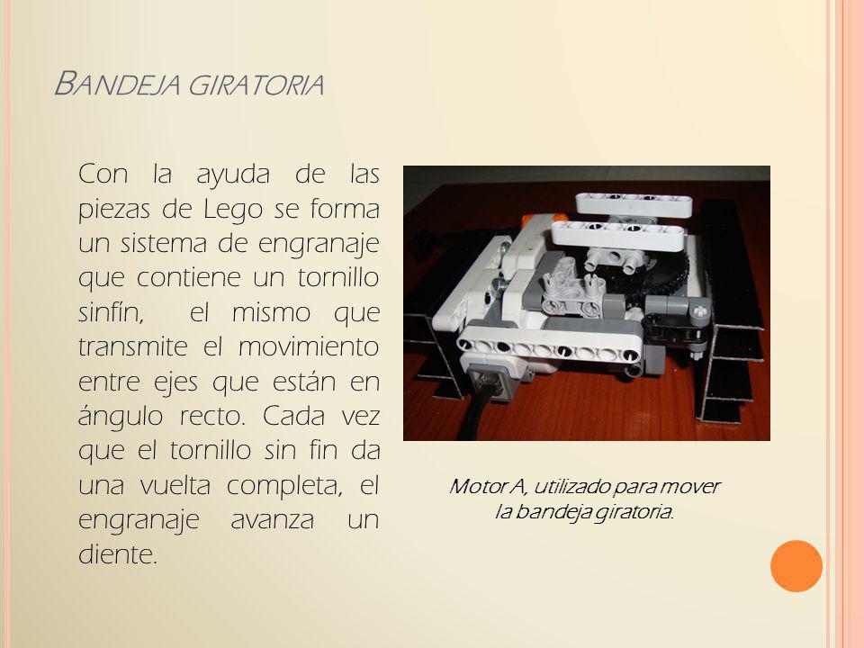 Motor A, utilizado para mover la bandeja giratoria.