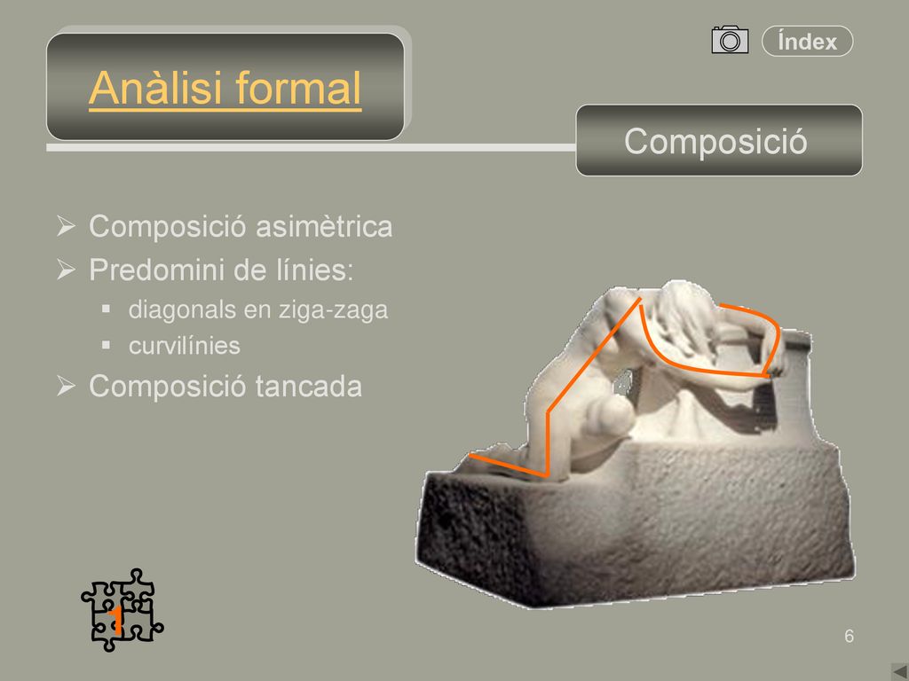 Anàlisi formal 1 Composició Composició asimètrica Predomini de línies:
