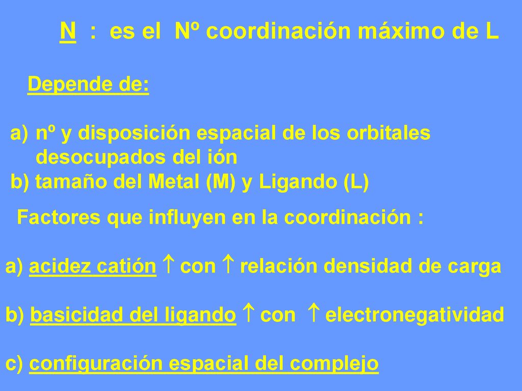 N : es el Nº coordinación máximo de L