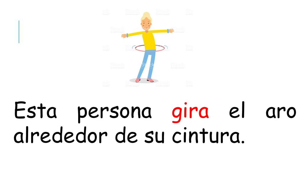Esta persona gira el aro alrededor de su cintura.