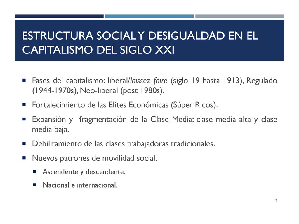 Estructura social y desigualdad en el Capitalismo del Siglo XXI
