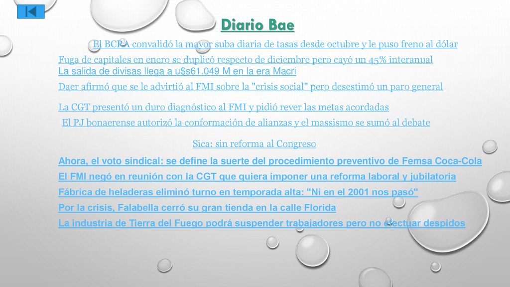 Diario Bae El BCRA convalidó la mayor suba diaria de tasas desde octubre y le puso freno al dólar.