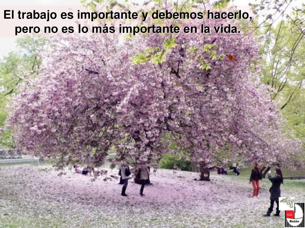 El trabajo es importante y debemos hacerlo, pero no es lo más importante en la vida.