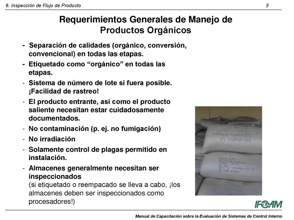 Requerimientos Generales de Manejo de Productos Orgánicos