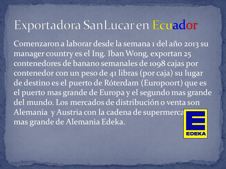 Exportadora SanLucar en Ecuador