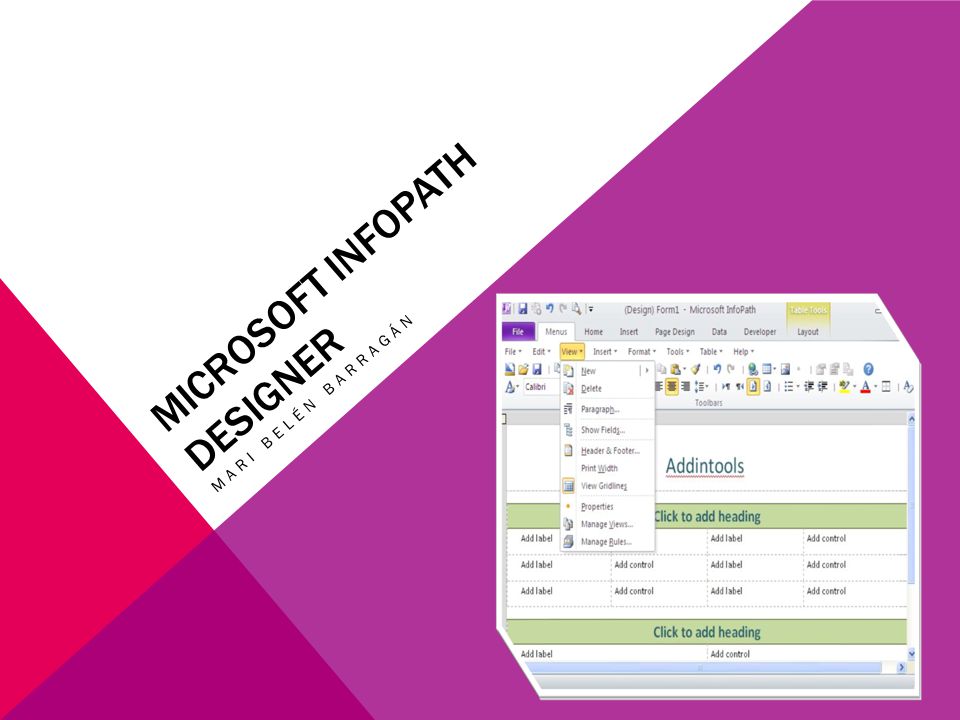 Microsoft InfoPath designer