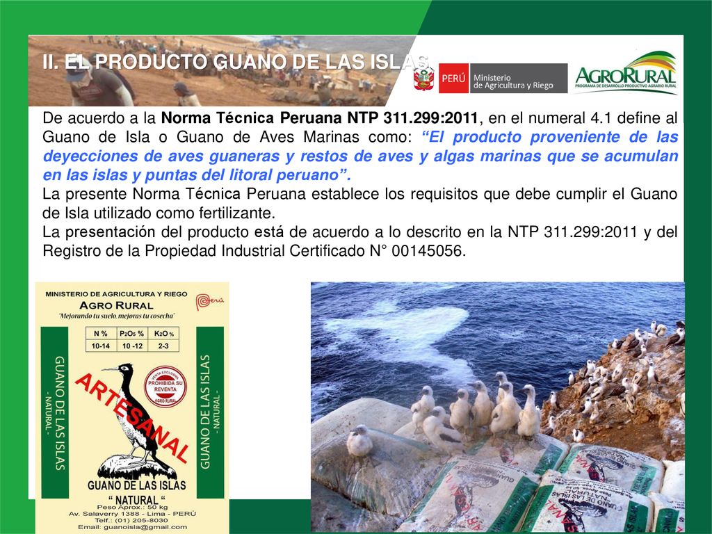 II. EL PRODUCTO GUANO DE LAS ISLAS