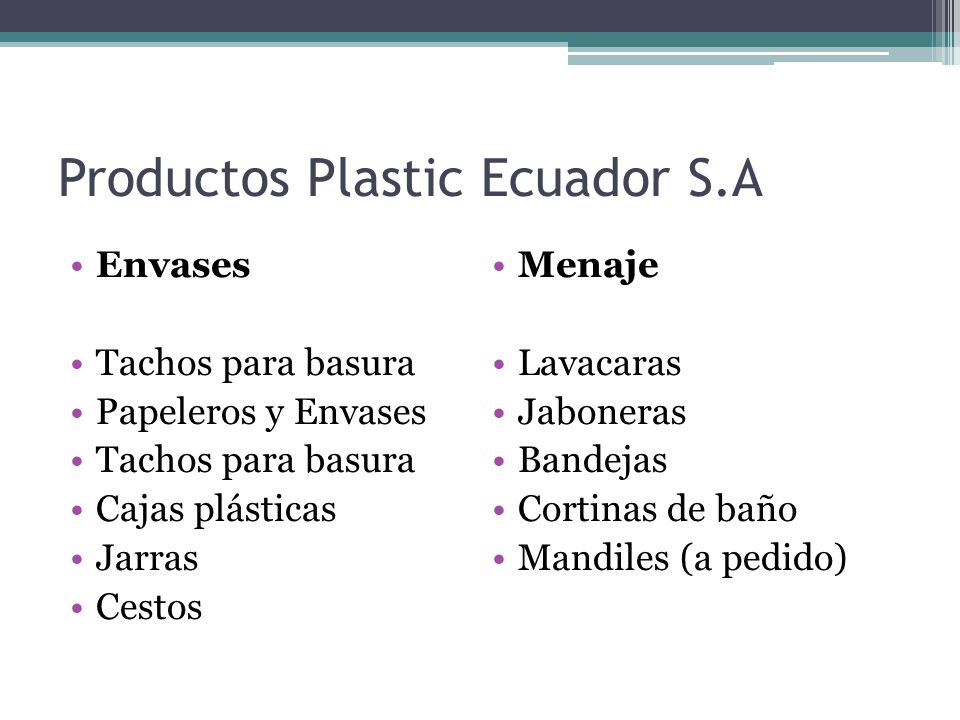 Productos Plastic Ecuador S.A