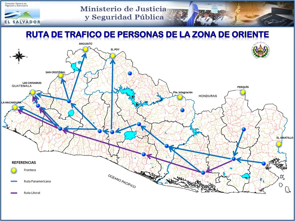 Ruta de trafico de personas de la zona de oriente