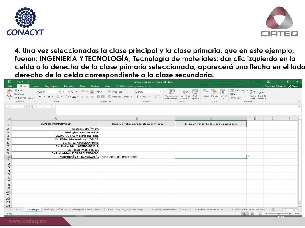 4. Una vez seleccionadas la clase principal y la clase primaria, que en este ejemplo,