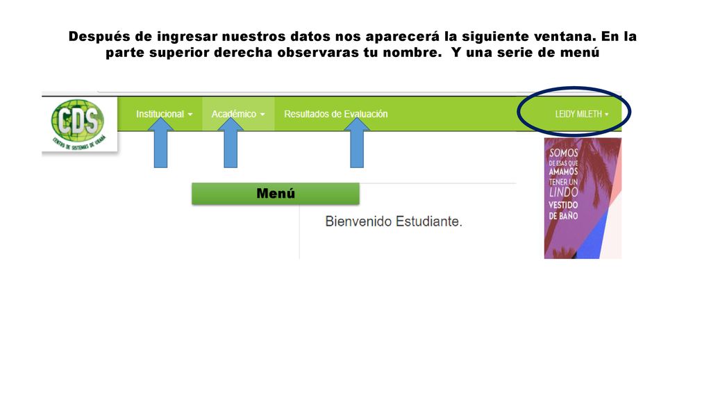 Después de ingresar nuestros datos nos aparecerá la siguiente ventana