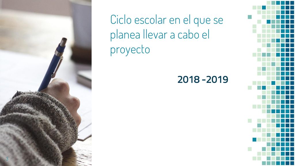 Ciclo escolar en el que se planea llevar a cabo el proyecto