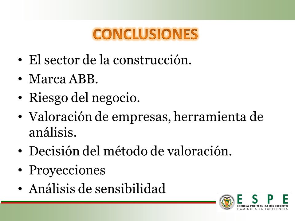 CONCLUSIONES El sector de la construcción. Marca ABB.