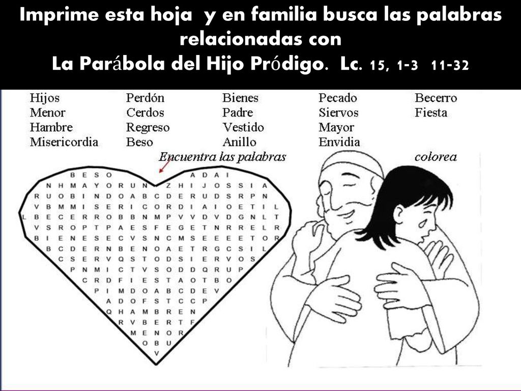 Imprime esta hoja y en familia busca las palabras relacionadas con