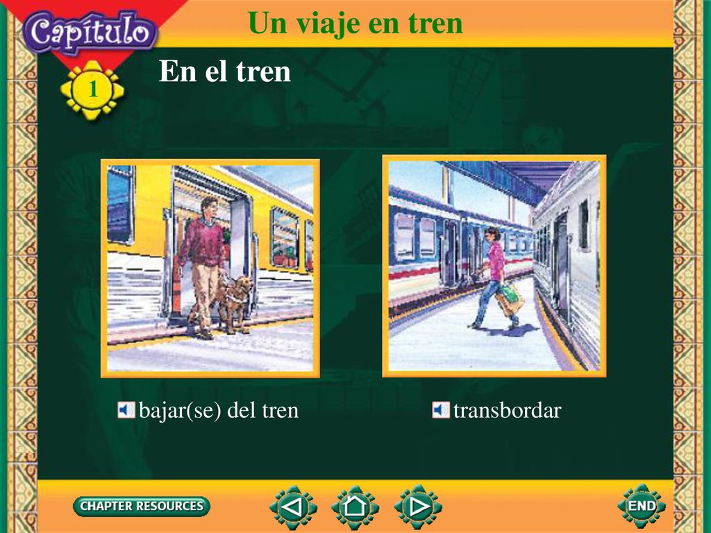 Un viaje en tren En el tren bajar(se) del tren transbordar