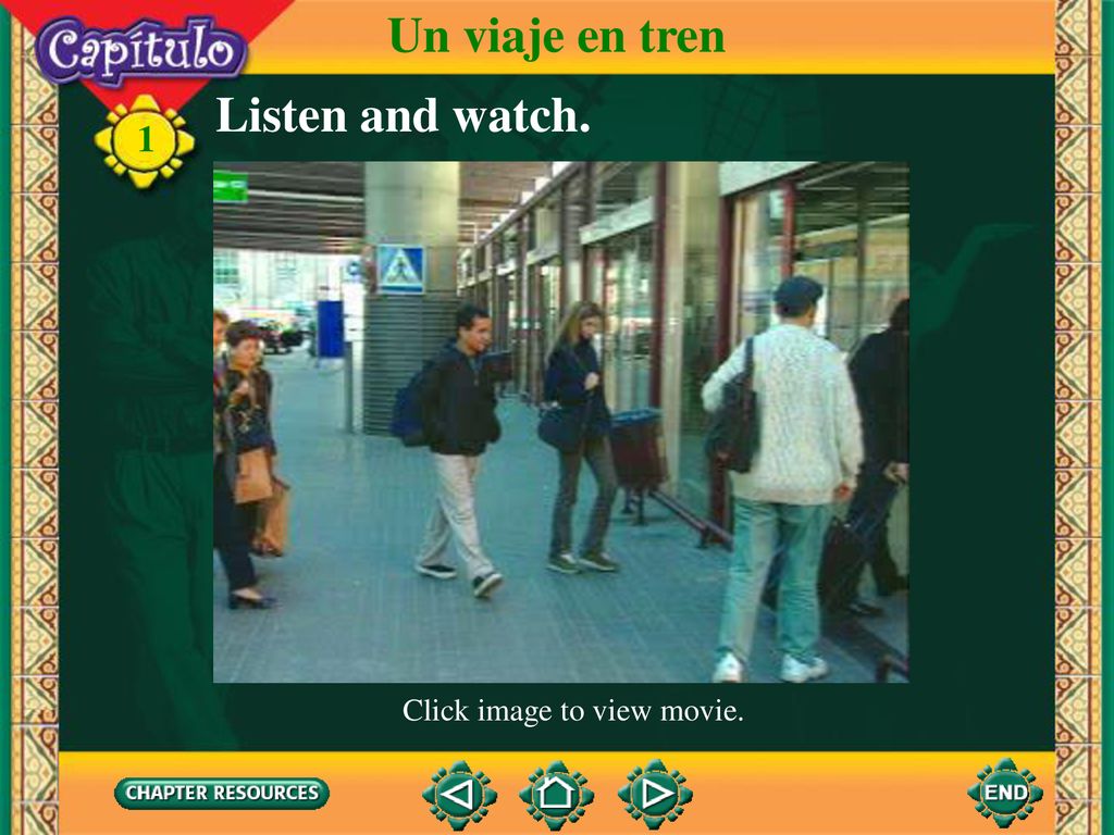 Un viaje en tren Listen and watch. Click image to view movie.