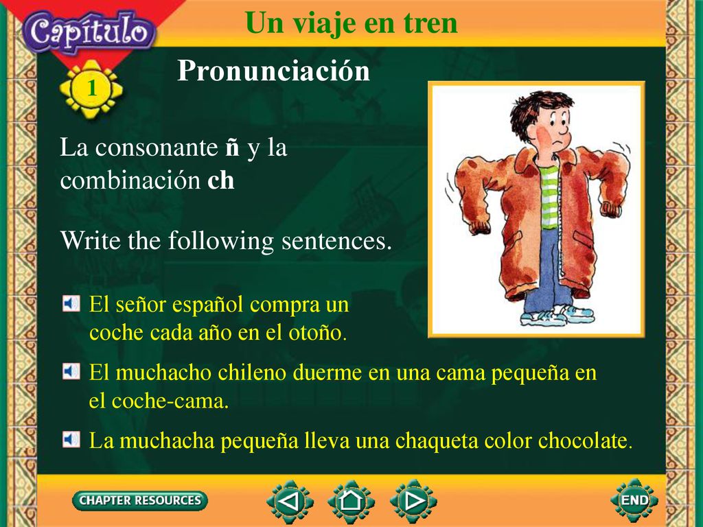 Un viaje en tren Pronunciación La consonante ñ y la combinación ch