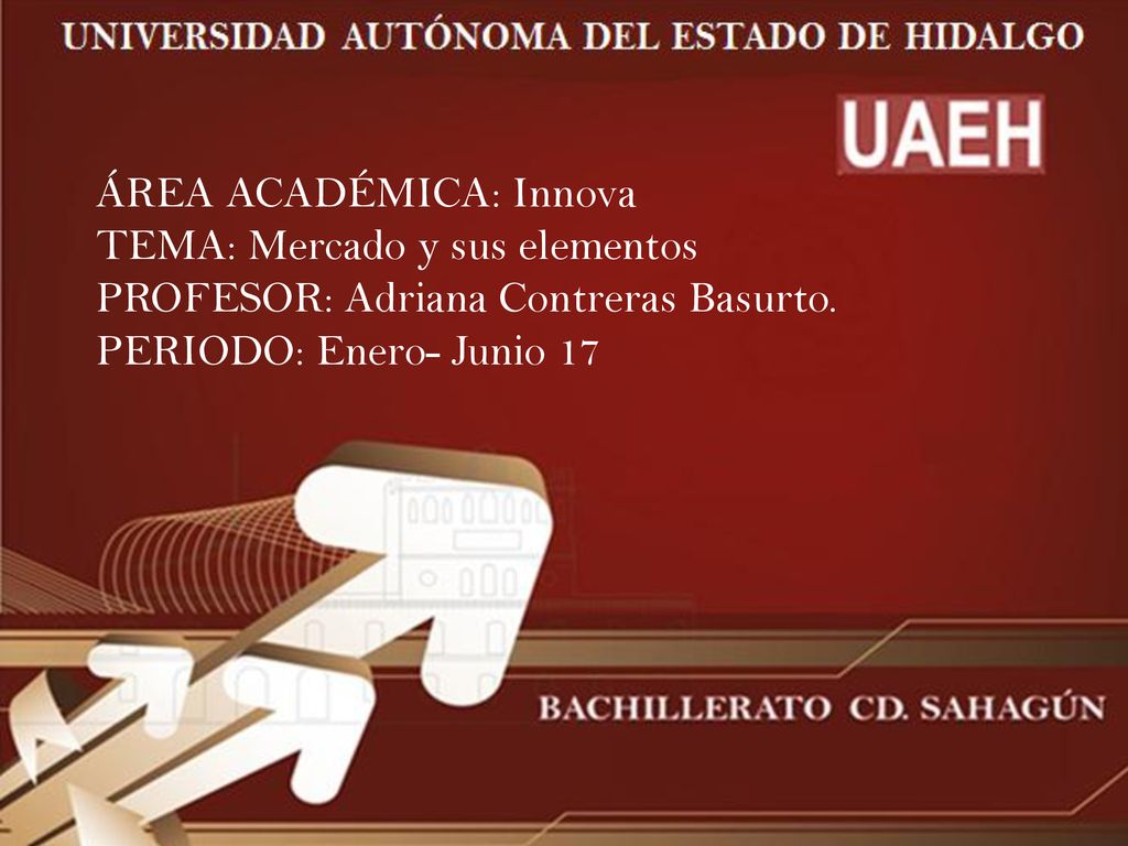 ÁREA ACADÉMICA: Innova TEMA: Mercado y sus elementos PROFESOR: Adriana Contreras Basurto.